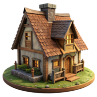 campagne chalet 3d objet png