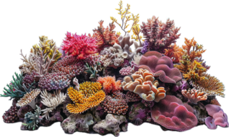 vibrante coral recife com diverso marinho vida. png