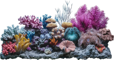 vibrante coral recife com diverso marinho vida. png