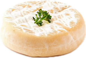 Round Brie Cheese with a Cut Slice. png