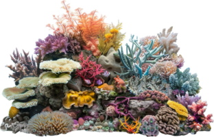 vibrante coral arrecife con diverso marina vida. png