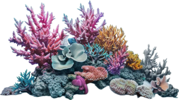 Vibrant Coral Reef with Diverse Marine Life. png