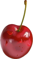 Close-up of Fresh Red Cherry with Stem png