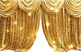 Sparkling Gold Curtains with Glitter Effect png