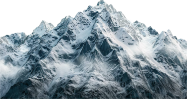 couvert de neige Montagne de pointe dans l'hiver. png