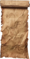 Aged Crumpled Paper with Stains and Wrinkles. png