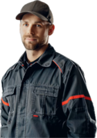 Confident Security Guard in Uniform with Cap. png