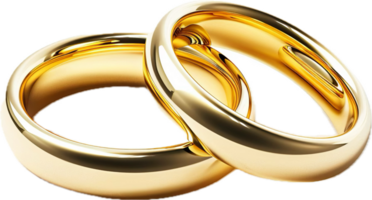 Golden Wedding Rings Interlocked. png