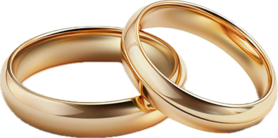 Golden Wedding Rings Interlocked. png