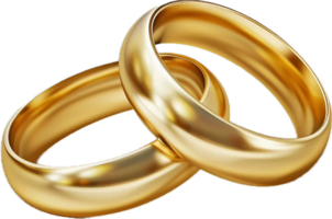 dorado Boda anillos entrelazado. png