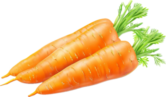 Fresh Organic Carrots with Green Tops. png