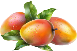vers rijp mango's met dauw druppels. png