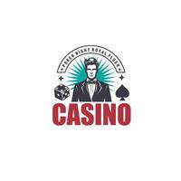 casino badge vintage logo graphic illustration vector