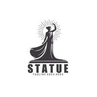 women statue vintage monochrome logo graphic vector