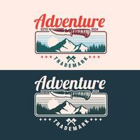 wilderness, explorer, adventure, camping badge vintage logo graphic illustration vector