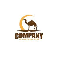 camel silhouette logo design template vector