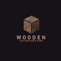 wooden box luxury logo design graphic vector