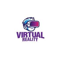 virtual realidad logo diseño ilustración vector
