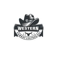 Country Western Cowboy Leather Hat, Texas Sheriff Hat vintage badge logo graphic vector