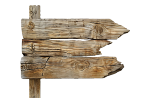 Weathered Wooden Directional Signboard. png