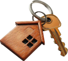 huis sleutels met rood sleutelhanger. png