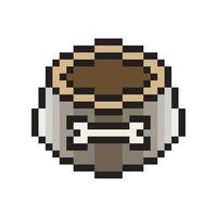 Dog bowl in pixel art style vector