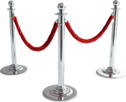 Red Velvet Rope Barrier with Stanchions. png
