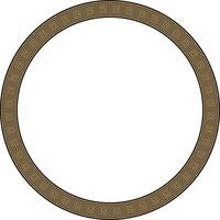 round gold and black classic frame. Greek meander. Patterns of Greece and ancient Rome. Circle european border vector