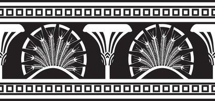 monochrome seamless Egyptian ornament. Endless border, Ancient Egypt frame. Suitable for sandblasting, laser and plotter cutting. vector
