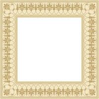 gold square classic greek meander ornament. Pattern of ancient Greece. Border, frame of the Roman Empire. vector