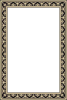 golden and black square turkish ornament. Endless ottoman national border, frame.