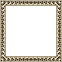 gold and black folk ornament of Native Americans. Square border, frame of the peoples of America, Aztec, Incas, Maya vector