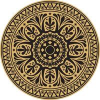 gold round classical ornament of Ancient Greece and Roman Empire. Circle, Arabesque, Byzantine pattern. vector
