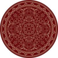 classic colored round ornament. Red pattern in a circle. Drawing of Greece and Ancient Rome. Flower drawing. vector