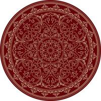 classic colored round ornament. Red pattern in a circle. Drawing of Greece and Ancient Rome. Flower drawing. vector