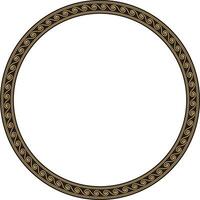 redondo oro clásico marco. griego ola meandro. patrones de Grecia y antiguo Roma. circulo europeo frontera vector