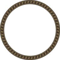 round gold classic frame. Greek wave meander. Patterns of Greece and ancient Rome. Circle european border vector