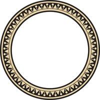 gold and black round Turkish ornament. Ottoman circle, ring, frame. vector