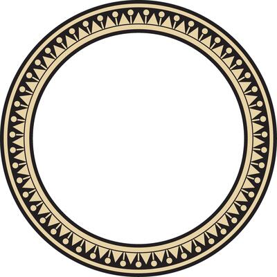 gold and black round Turkish ornament. Ottoman circle, ring, frame.