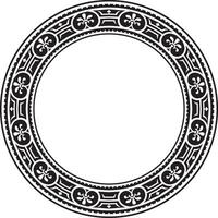 redondo negro monocromo borde, marco, Pompeya anillo. circulo neopolitano ornamento. Arte de antiguo Roma. vector