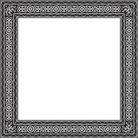 monocromo negro cuadrado yakuto ornamento. un interminable rectangular borde, un marco de el del Norte pueblos de el lejos este. vector