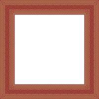 gold and red square Yakut ornament. Infinite rectangle, border, frame of the northern peoples of the Far East. vector