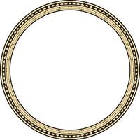 round gold and black seamless classic byzantine ornament. Infinite circle, border, frame Ancient Greece, Eastern Roman Empire. Decoration of the Russian Orthodox Church. vector