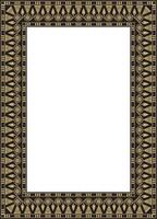 square black and gold Egyptian ornament. Endless border, ancient Egypt frame. vector