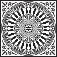 negro monocromo clásico griego cuadrado ornamento. rectángulo de antiguo Grecia y romano imperio. bizantino pintura de paredes, pisos y techos decoración de europeo palacios vector