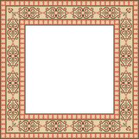 colored square Yakut ornament. Infinite rectangle, border, frame of the northern peoples of the Far East. vector