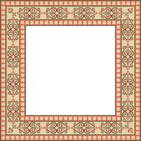 colored square Yakut ornament. Infinite rectangle, border, frame of the northern peoples of the Far East. vector