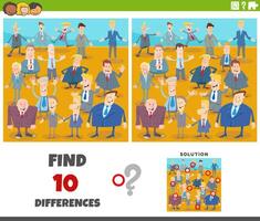 differences game with cartoon people characters group vector