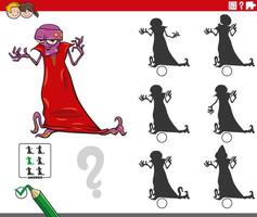 finding shadow activity with cartoon alien character vector