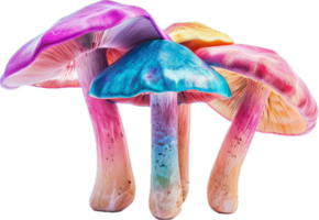 Colorful Glowing Mushrooms in Abstract Art. png